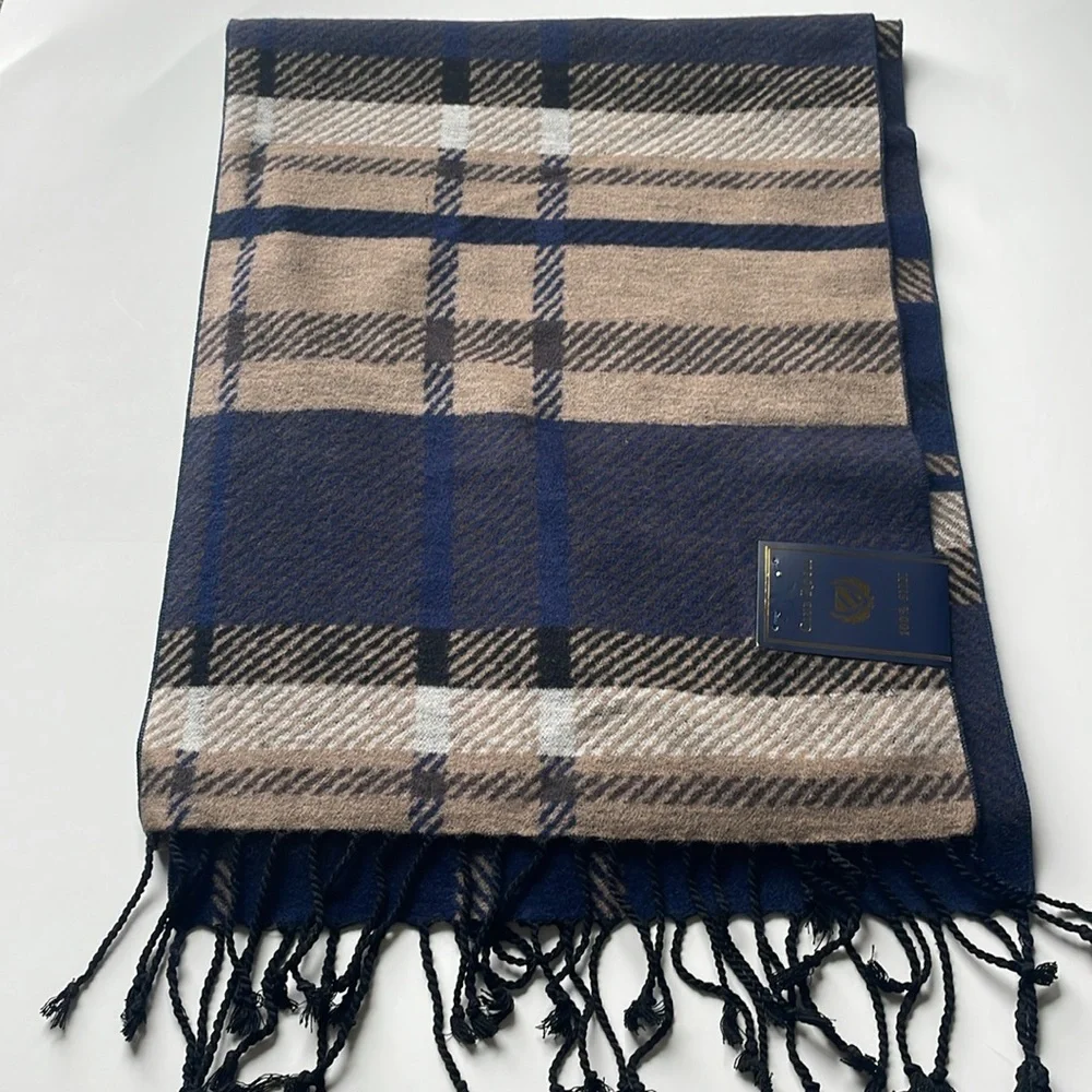 100%Silk Plaid Scarf Reversible Old Money Preppy Classic Quiet Luxury OS